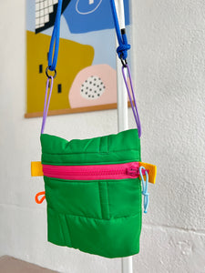 Pocket Flashy - Brique vert / zip rose